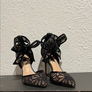 INC International Concepts Black Lace Heels